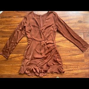 Beautiful Brown/nude Romper Scort dress